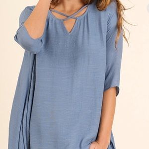 Criss cross blue slate top size medium